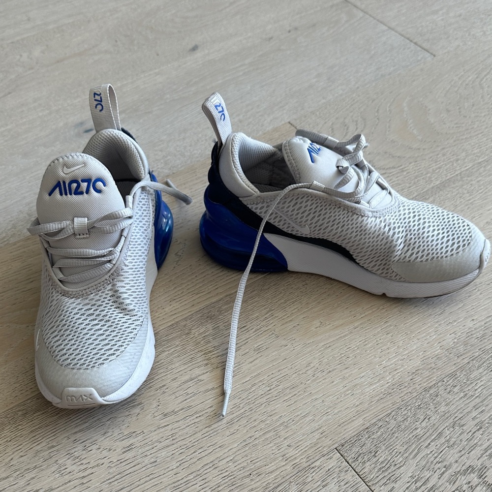 Nike Kids White and Blue Air Max Sneakers